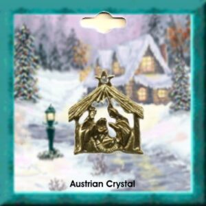 Christmas Crystal Nativity Lapel Pin