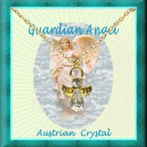 Crystal Angel Necklace With 2 Stones