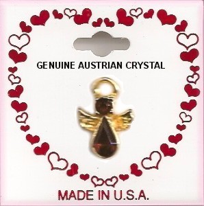 Valentine Crystal Guardian Angel Lapel Pins