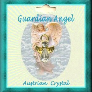 Crystal Guardian Angel Lapel Pin with 2 Stones