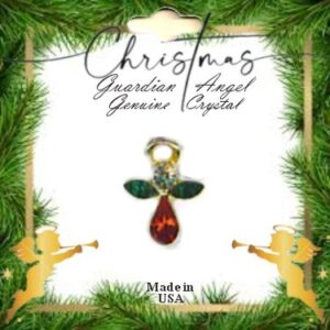 Christmas Crystal Guardian Angel Lapel Pin