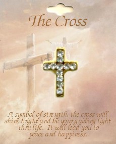 Cross Lapel Pins With 11 Crystal Stones