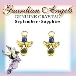 Birthstone Guardian Angel Pierced Earrings