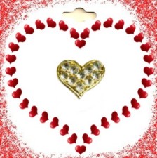 Valentine Love Crystal Heart Lapel Pin Special