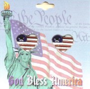 USA Heart Flag Pierced Earrings