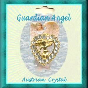 Guardian Angel Crystal Eternity Heart Pin