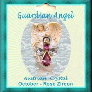 Birthstone Guardian Angel Pin