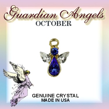 Birthstone Guardian Angel Pin