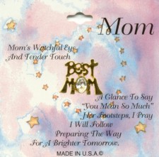 Best Mom Crystal Lapel Pin