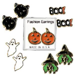 Halloween Pierced Earrings Assortment on 3 Dozen Display
