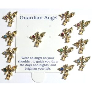 Birthstone Guardian Angel Pins in 3 Dozen Display