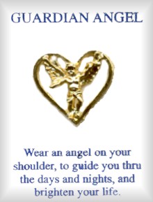 Guardian Angel Eternity Heart Lapel Pins in 3 Dozen Display