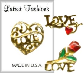 Valentine Love Lapel Pins in 3 Dozen Display