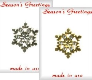 Christmas Snowflake Gold & Silver Lapel Pins in 3 Dozen Display