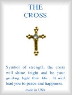 Cross Crystal Lapel Pins in 3 Dozen Display